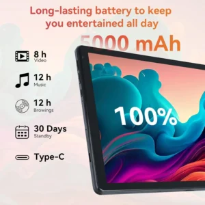10″ Android 15 Tablet Expandable Memory