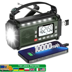 Hand Crank/AAA Battery, Radio/Charger NOAA/AM/FM