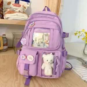 Girl's Backpack with external accessory pockets/displays
